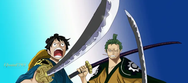 One Piece - Monkey D. Luffy, Roronoa Zoro 4K bakgrunn