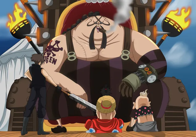 One Piece - Queen The Plague, Luffy & Hyogoro aflaai