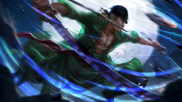 One Piece Roronoa Zoro Ehemaliger Kopfgeldjager 4k Hintergrundbild Herunterladen