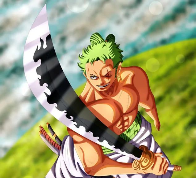 One Piece - Roronoa Zoro mit Enma-Schwert 4K Hintergrundbild