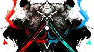 Tapeta One Piece - Roronoa Zoro Red and Blue HD