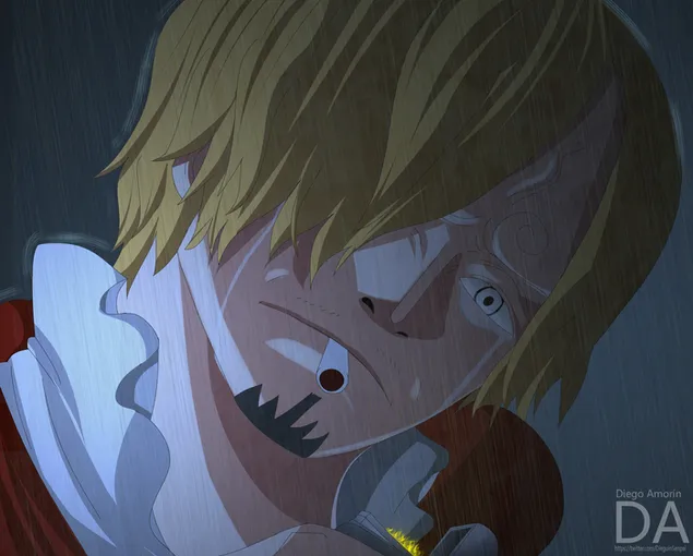 One Piece - Sanji llorando 4K fondo de pantalla
