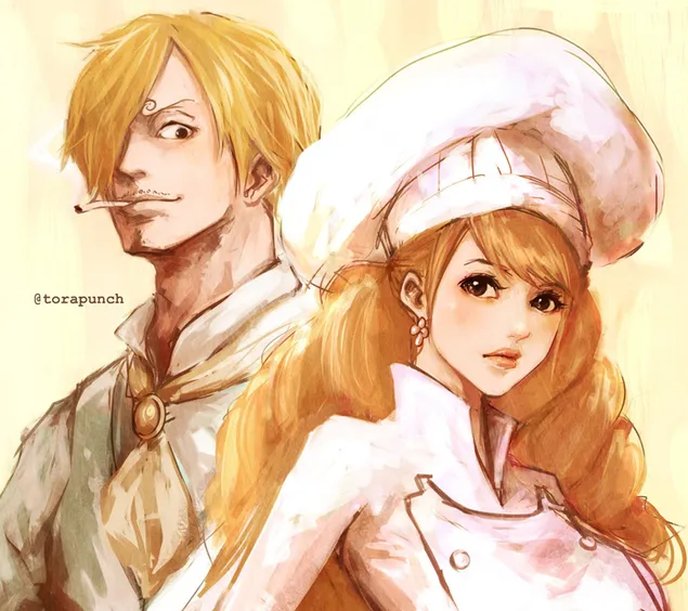 One Piece - Sanji Vinsmoke y Charlotte Pudding HD fondo de pantalla