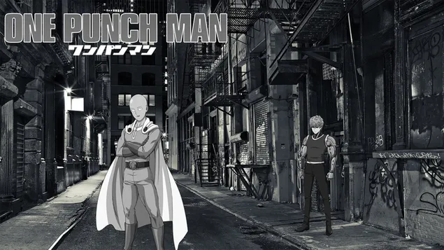 Tapeta One Punch Man černobílý HD