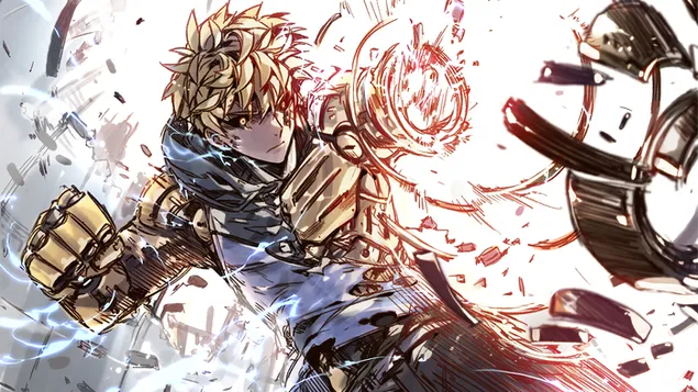 One Punch Man - Demon Cyborg Genos 4K kertas dinding