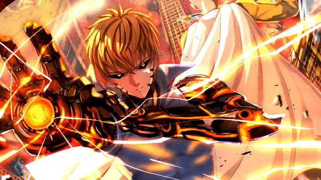 One Punch-Man : Genos & Saitama HD kertas dinding
