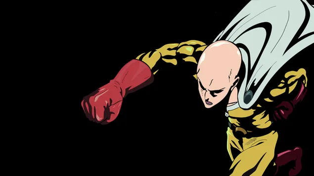 Download wallpaper 1920x1080 saitama, onepunch-man, anime boy, bald, art,  full hd, hdtv, fhd, 1080p wallpaper, 1920x1080 hd background, 7274