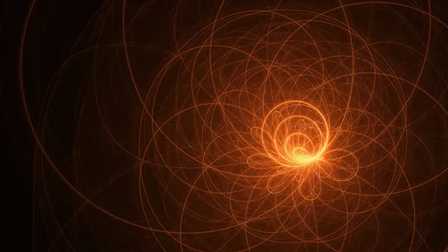 Arte digital abstracto naranja y negro, CGI descargar