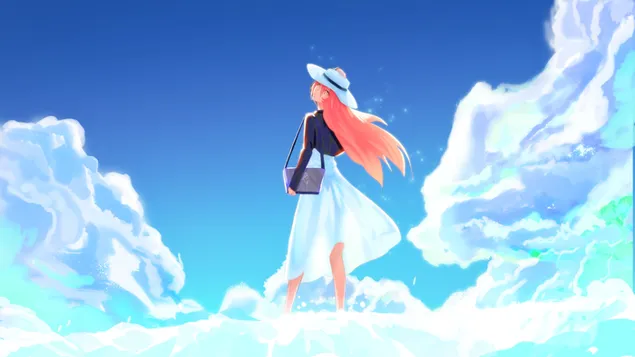 Tapeta Oranžové vlasy dívka 2K