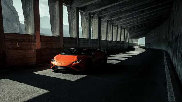 오렌지 스포츠 람보르기니 4K 배경화면