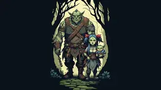 Orc Lives Matter - Une famille d'orcs vivant leur vie normale dans la forêt en paix 4K fond d'écran