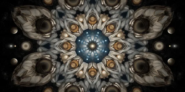 Organiese Kosmiese Patroon met Hemelse Vorms 2K muurpapier