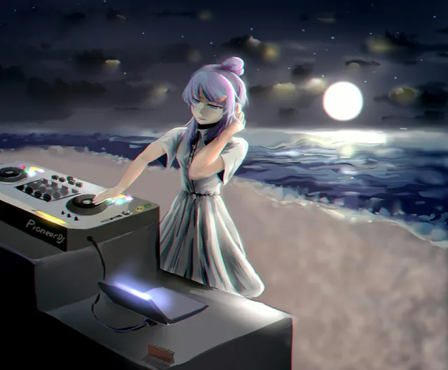 Origineel - DJ op het strand HD achtergrond