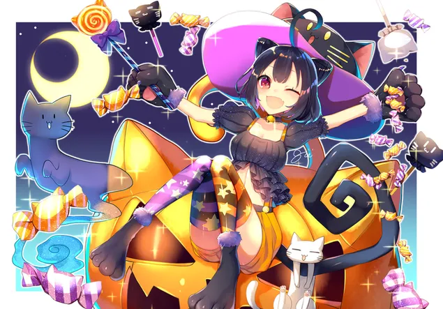 原創 - 萬聖節女巫 2K 壁紙