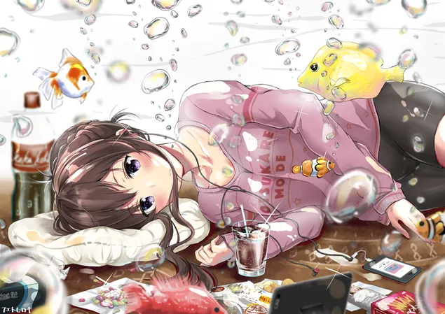 原創 - 水下少女 2K 壁紙