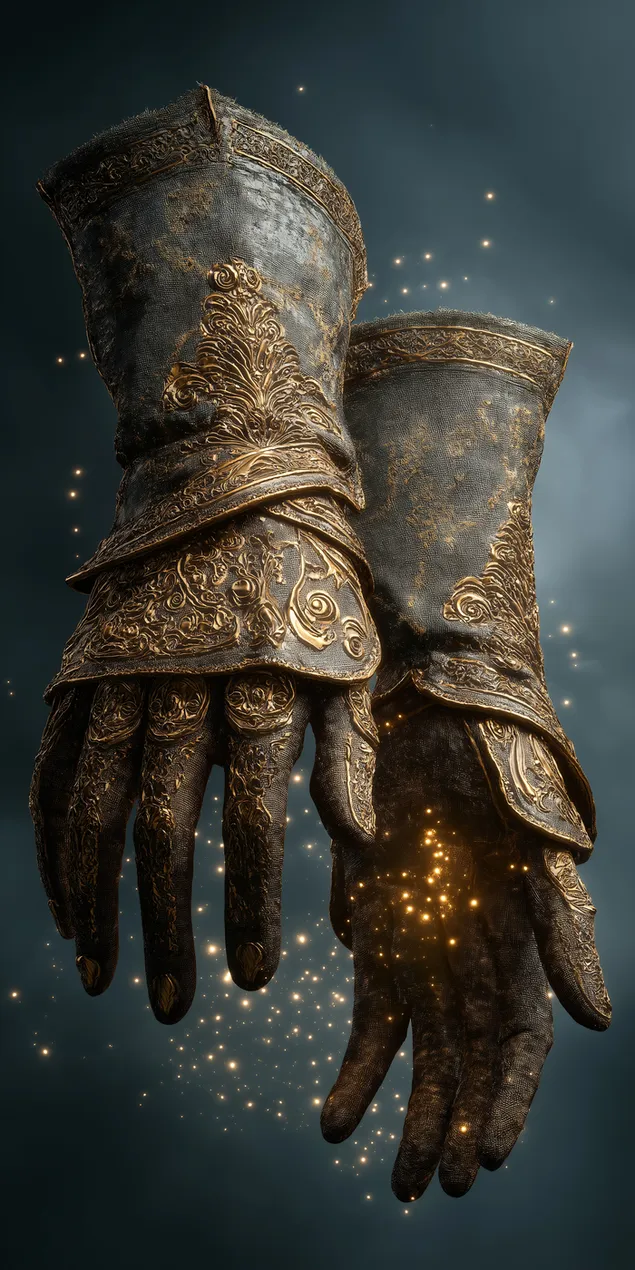 atmosferde asili altin filigranli suslu antik eldivenler indir