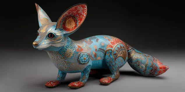 vishukana figurka feneka z pap'ie-mashe, abstraktne mistetstvo zavantazhiti