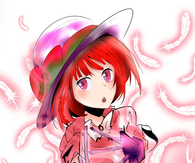 Hình nền Anime Oshi no Ko Bộ truyện tranh Nhật Bản Kana Arima với mái tóc hồng và chiếc mũ 2K