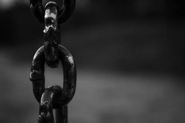 Out of focus background black and white chain photo