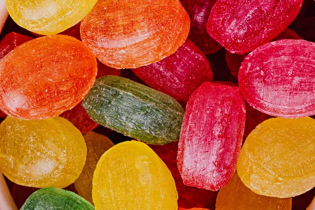 Oval shaped colorful sweet candies