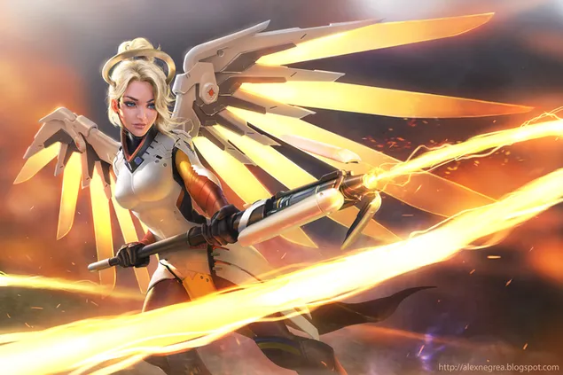 Ταπετσαρία Overwatch (Angela Ziegler ως Mercy) 2K