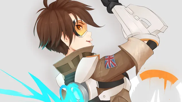 Overwatch (Anime Girl - Tracer) 2K fons de pantalla