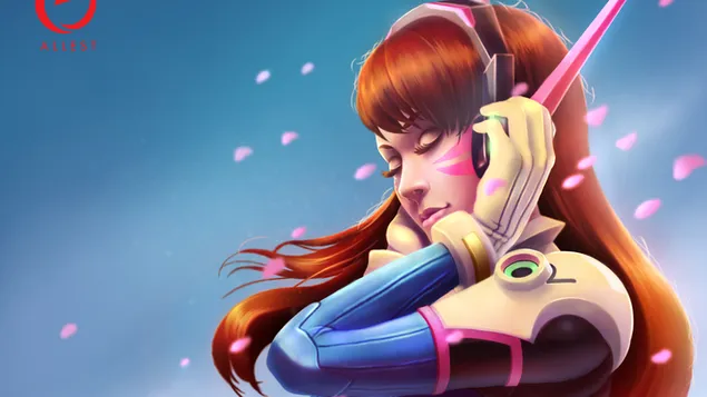 Overwatch – D.Va (skaitmeninis meno kūrinys) 2K ekrano užsklanda
