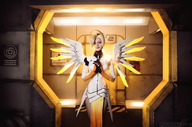 Hình nền Trò chơi Overwatch - Mercy (cosplay) HD