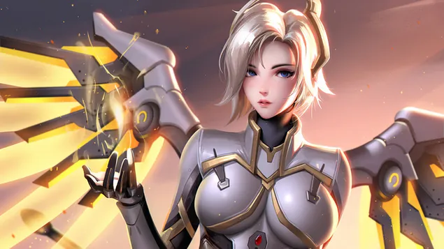 Hình nền Overwatch (Kawaii Angel Mercy) 2K