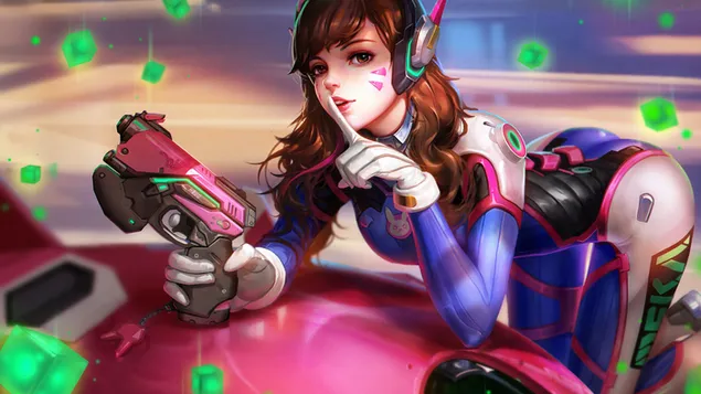 Overwatch: (Killer D.Va) 4K ekrano užsklanda