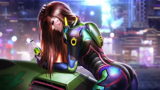 Páipéar balla Overwatch (Mecca D.Va)4K