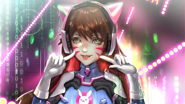 Overwatch (Neko D.Va) 4K kertas dinding