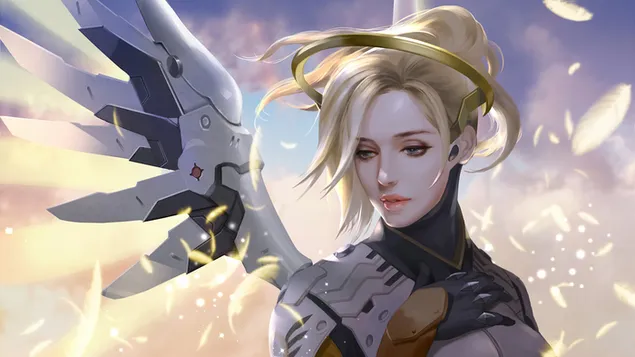Hình nền Overwatch (trò chơi điện tử) - Angel Mercy (nghệ thuật tưởng tượng) HD