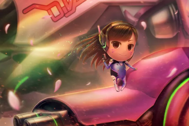 Overwatch (videospill) - Chibi D.Va HD bakgrunn