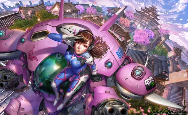 Overwatch (Videospiel) - D.Va (digitales Kunstwerk) 2K Hintergrundbild