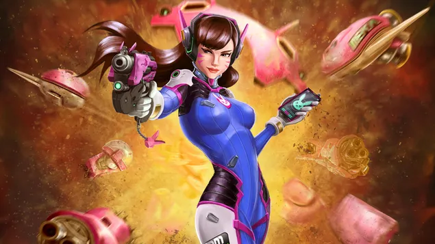 Overwatch (videospil) - D.va (fanart) 2K baggrundsbillede