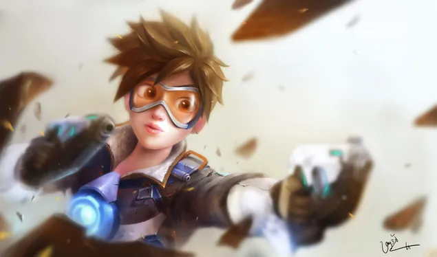 Overwatch (video game) - Tracer (fantasy artwork) 2K wallpaper