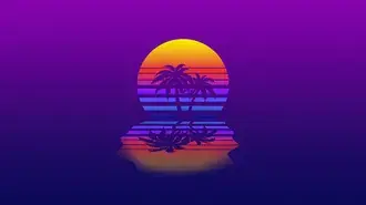 Tapeta Palm Tree Synthwave 4K