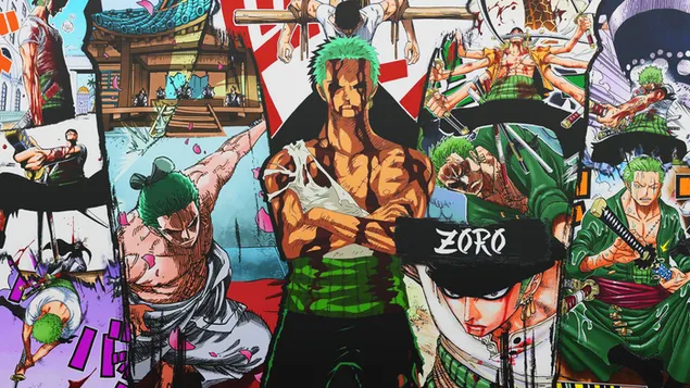 Panel de color de Roronoa Zoro Manga descargar