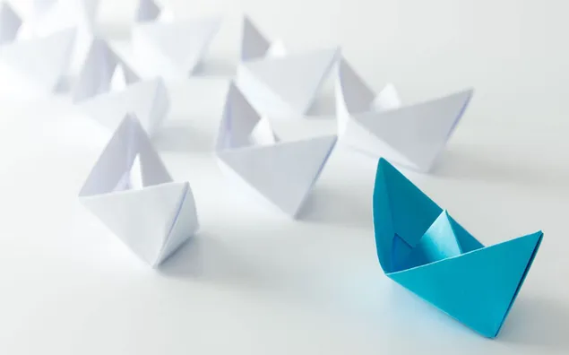 Шпалери Паперові кораблики 2K