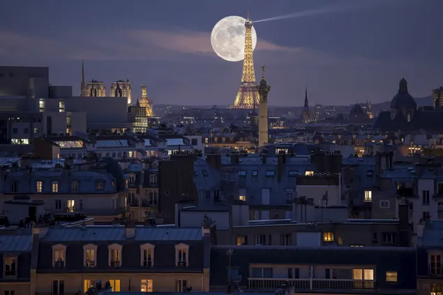 パリと満月