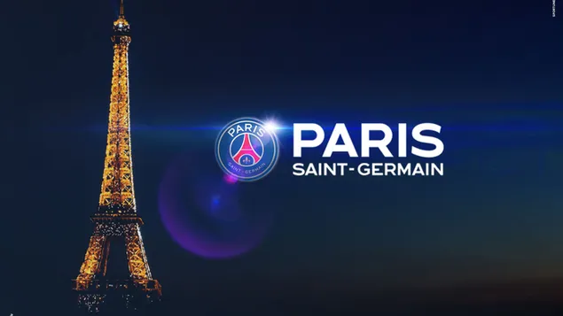 Club de futbol Paris Saint Germain i Torre Eiffel baixada