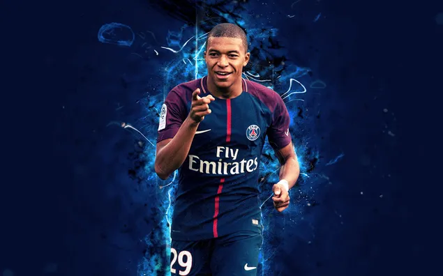 Páipéar balla Páras saint germain club peile bhuailteoir tallann óg kylian mbappe4K