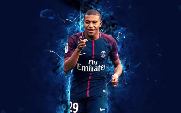 Paris saint germain football club striker young talent kylian mbappe 4K wallpaper