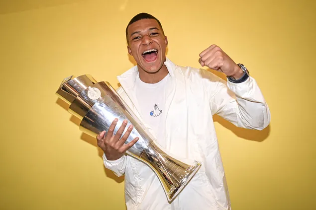 فريق باريس سان جيرمان لكرة القدم لاعب شاب ، لاعب كرة القدم الفرنسي كيليان مبابي 2K خلفية