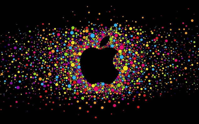 Partículas de logotipo de manzana negra