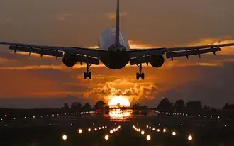 putnicki avion u zalasku sunca preuzmi