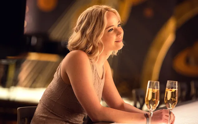 Passengers movie - Jennifer Lawrence as Aurora Lane 4K muurpapier