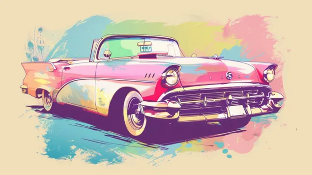 מסע פסטל: קונברטי רטרו בסגנון וינטג' 8K טפט