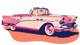 Tapeta Pastel Nostalgie: Retro kabriolet v klasickém stylu 8K